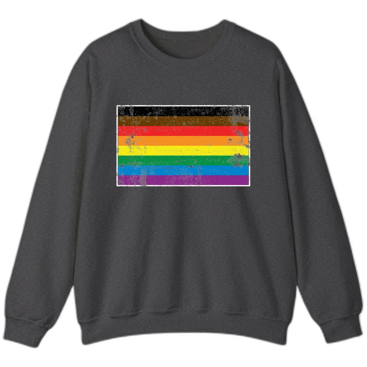 Rainbow Pride Flag Sweatshirt in Dark Heather