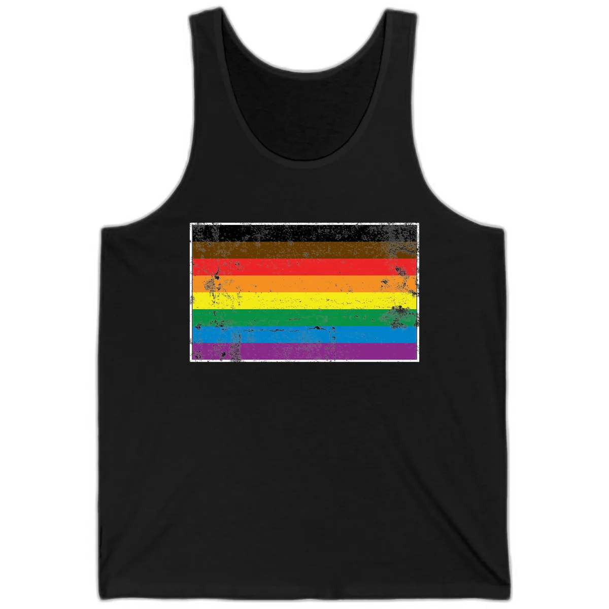 Rainbow Pride Flag Tank in Black