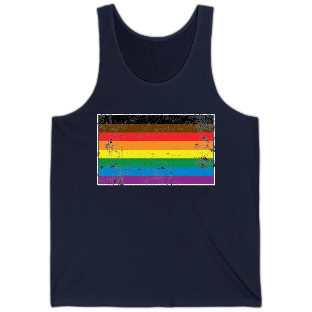 Rainbow Pride Flag Tank in Navy