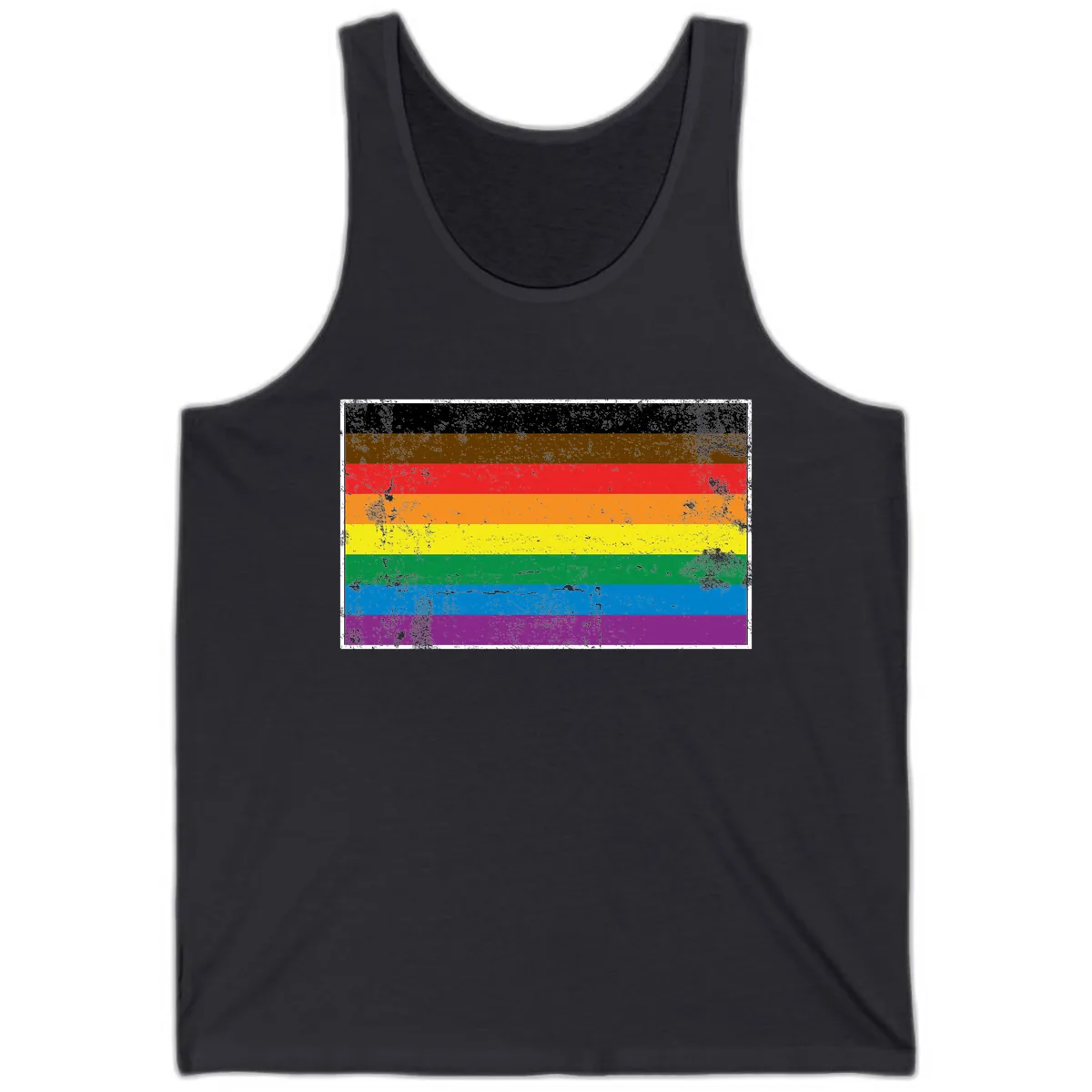 Rainbow Pride Flag Tank in Dark Grey