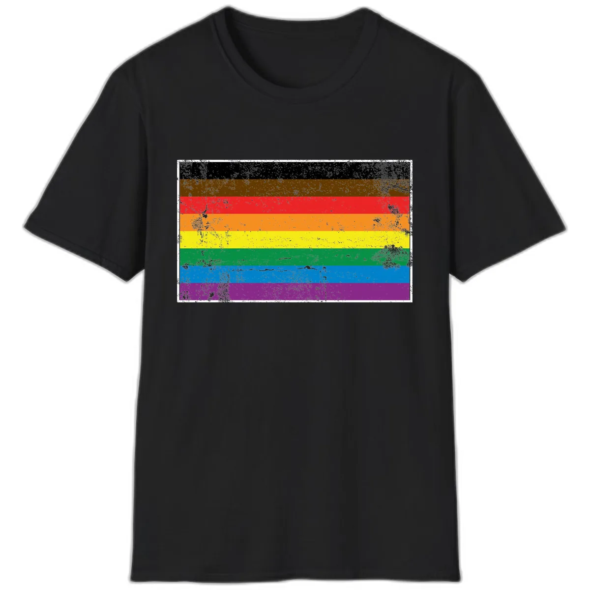 Rainbow Pride Flag T-Shirt in Black