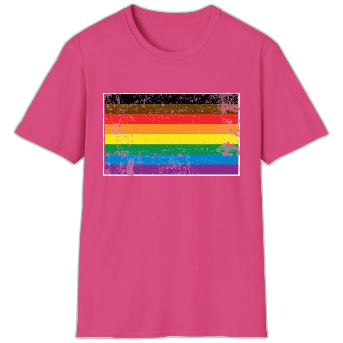Rainbow Pride Flag T-Shirt in Heliconia