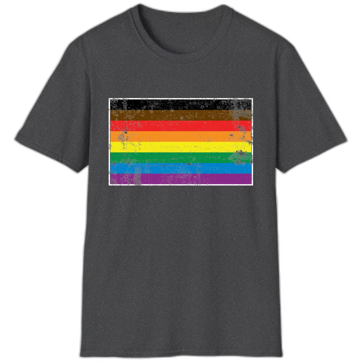 Rainbow Pride Flag T-Shirt in Dark Heather