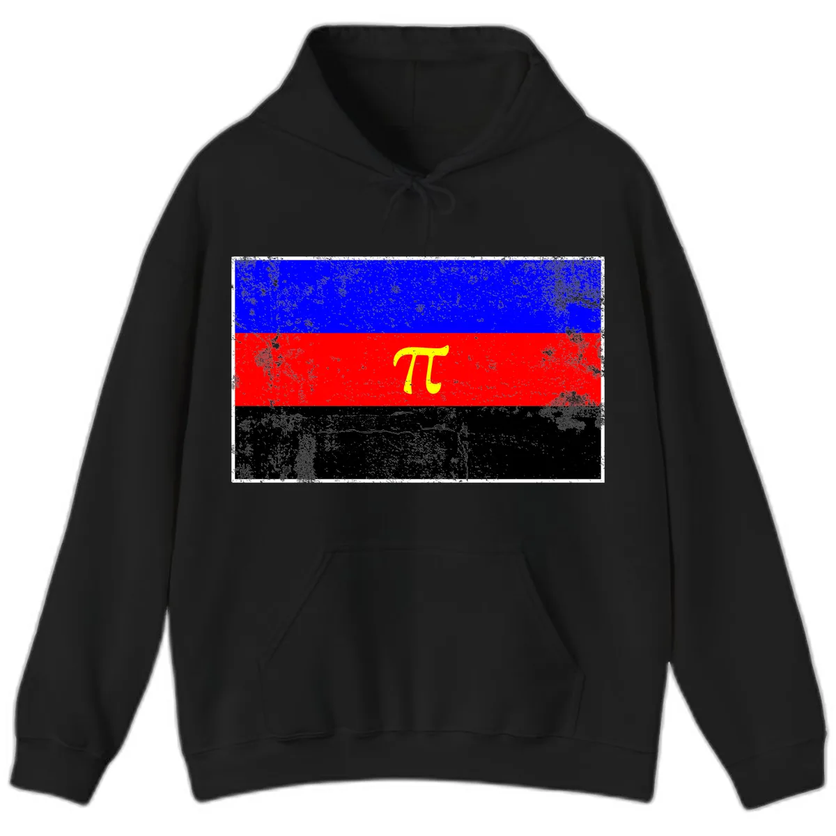 Pi Mathematical Symbol Pride Flag Hoodie in Black