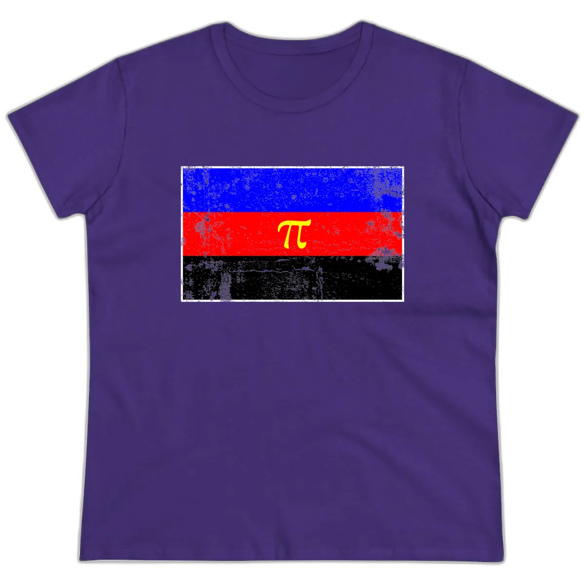 Pi Mathematical Symbol Pride Flag Ladies Tee in Purple
