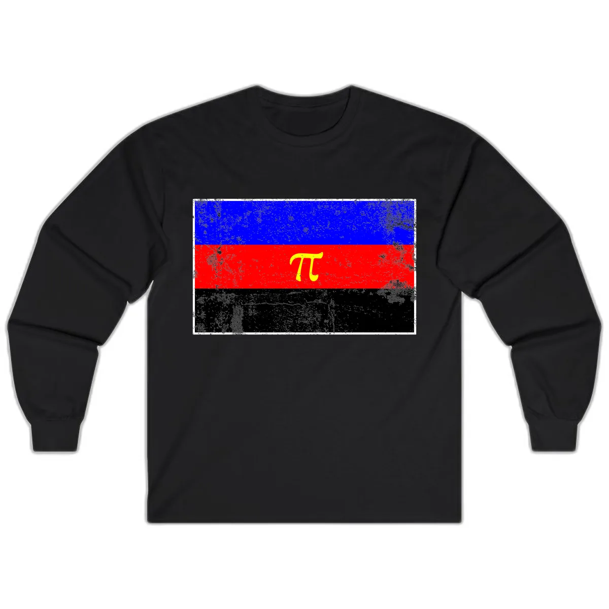 Pi Mathematical Symbol Pride Flag Long Sleeve in Black