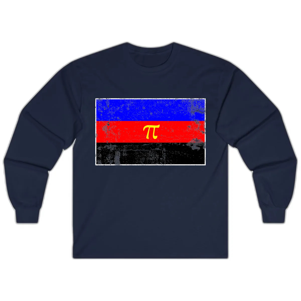 Pi Mathematical Symbol Pride Flag Long Sleeve in Navy