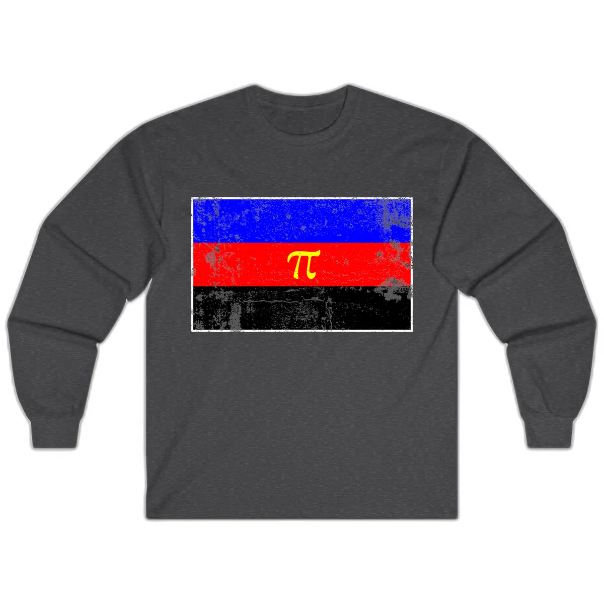 Pi Mathematical Symbol Pride Flag Long Sleeve in Dark Heather
