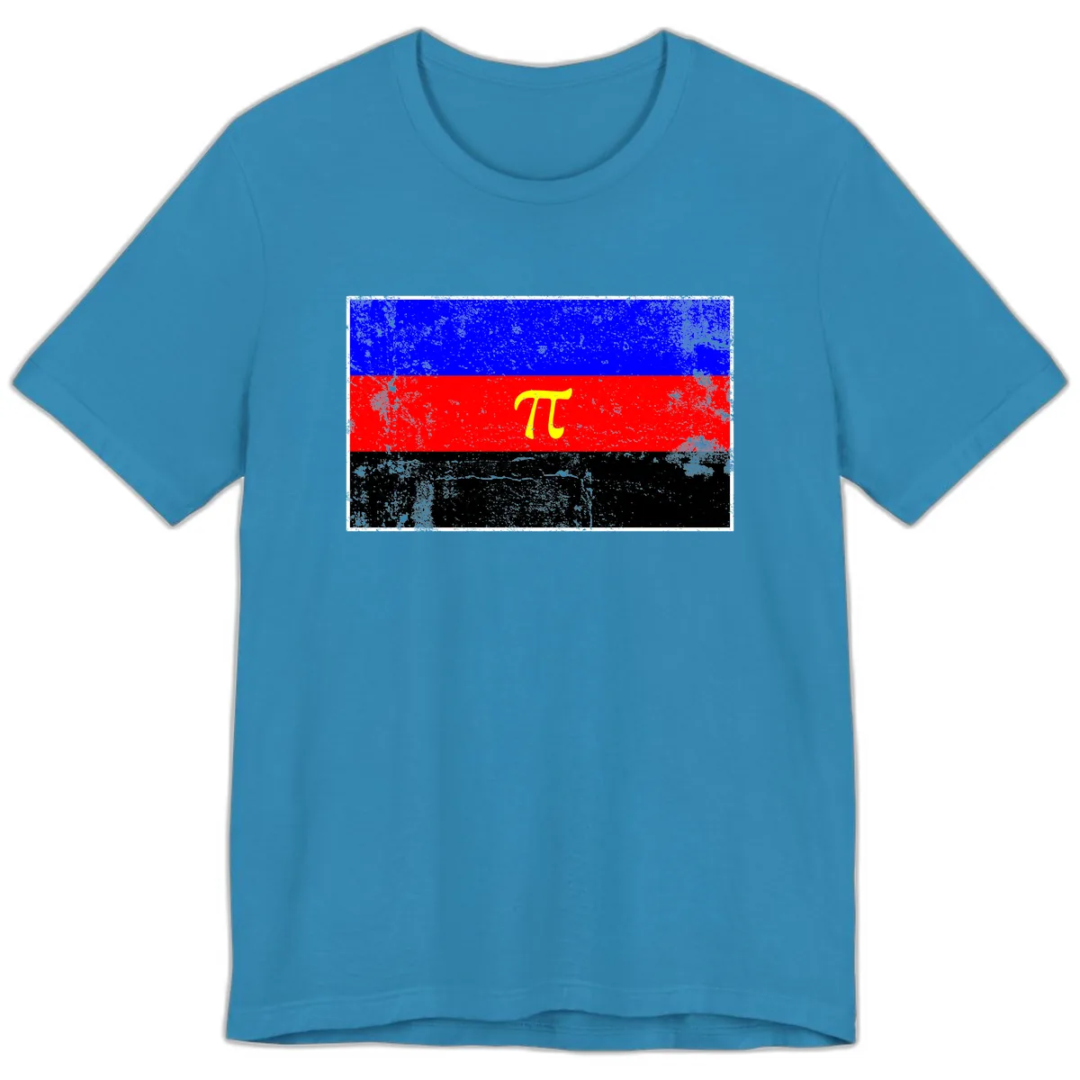 Pi Mathematical Symbol Pride Flag Premium T-Shirt in Aqua