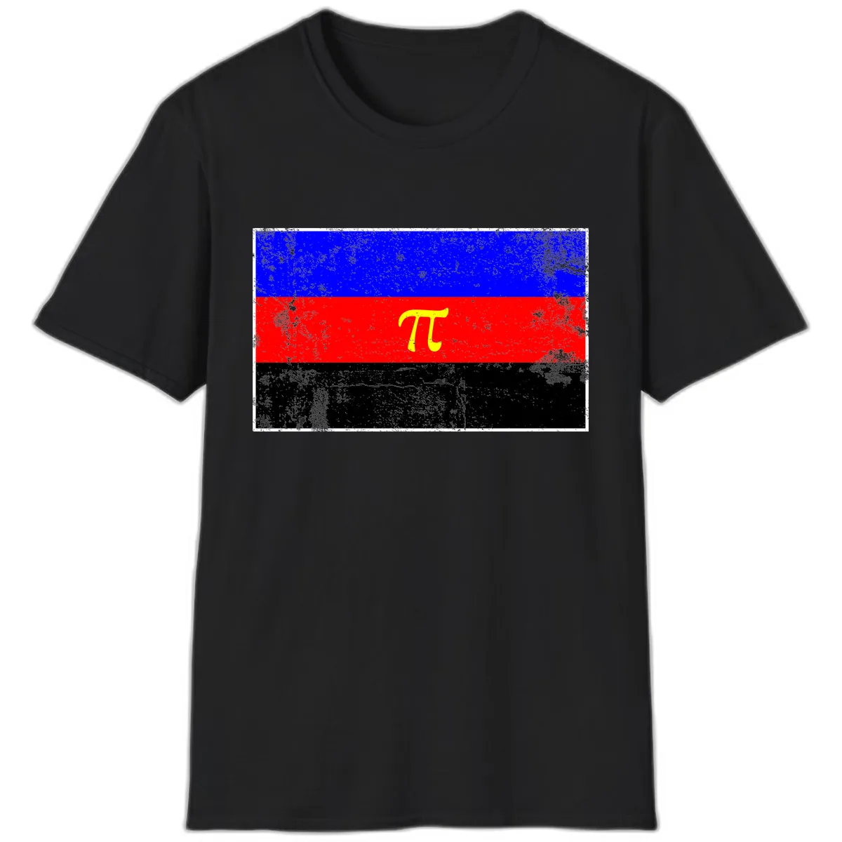 Pi Mathematical Symbol Pride Flag T-Shirt in Black