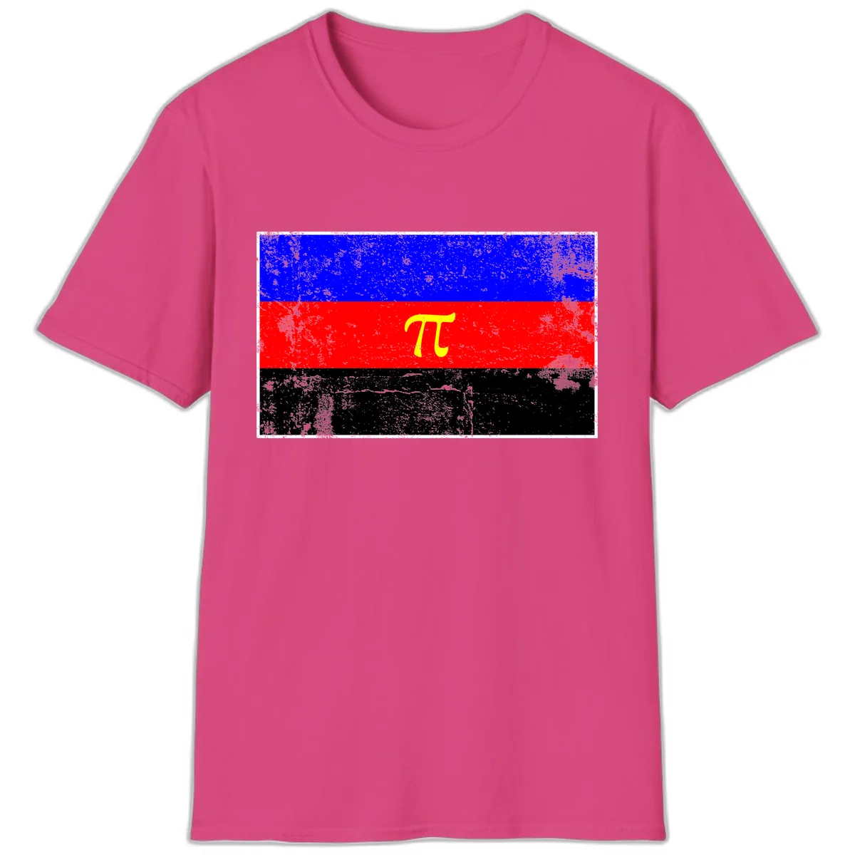 Pi Mathematical Symbol Pride Flag T-Shirt in Heliconia