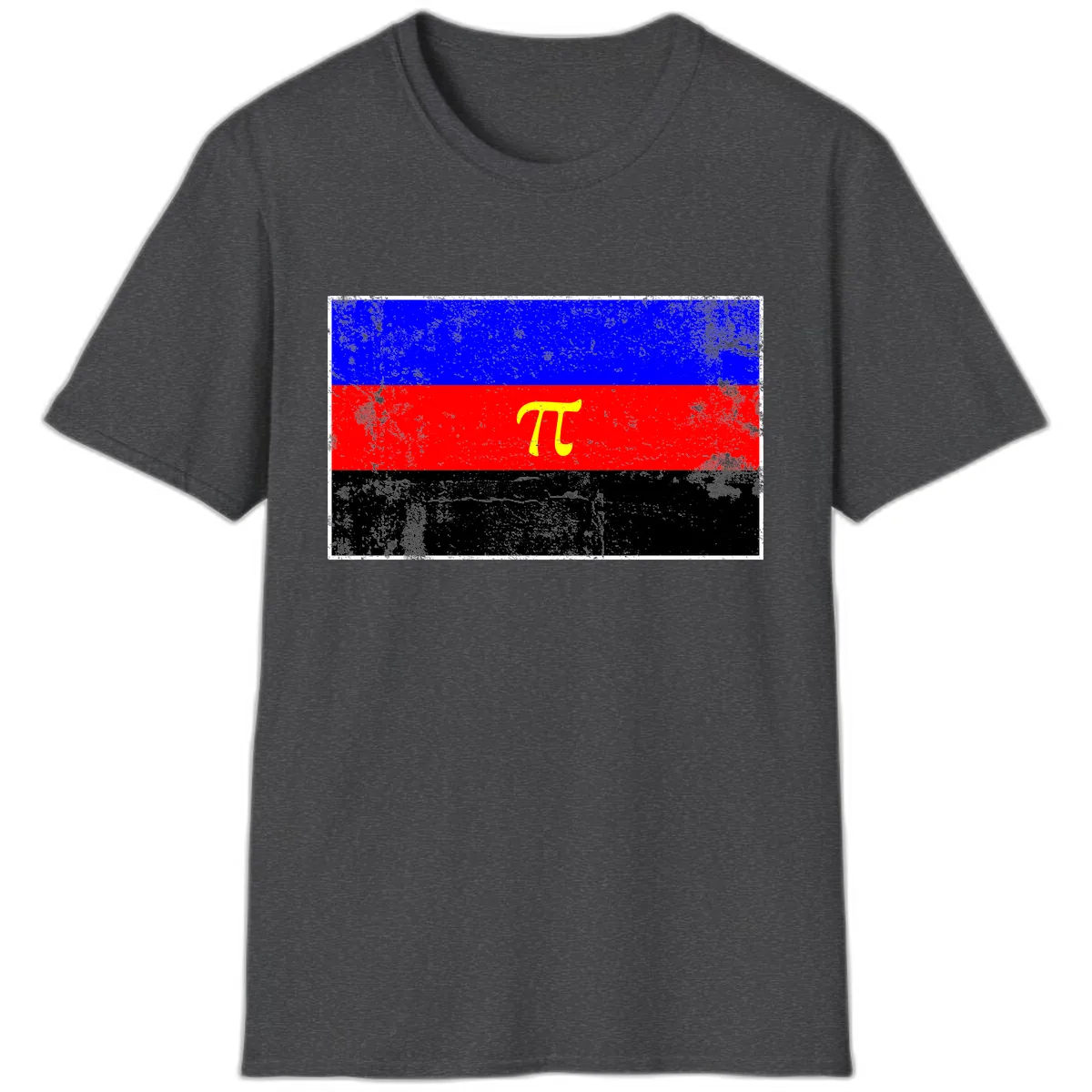 Pi Mathematical Symbol Pride Flag T-Shirt in Dark Heather