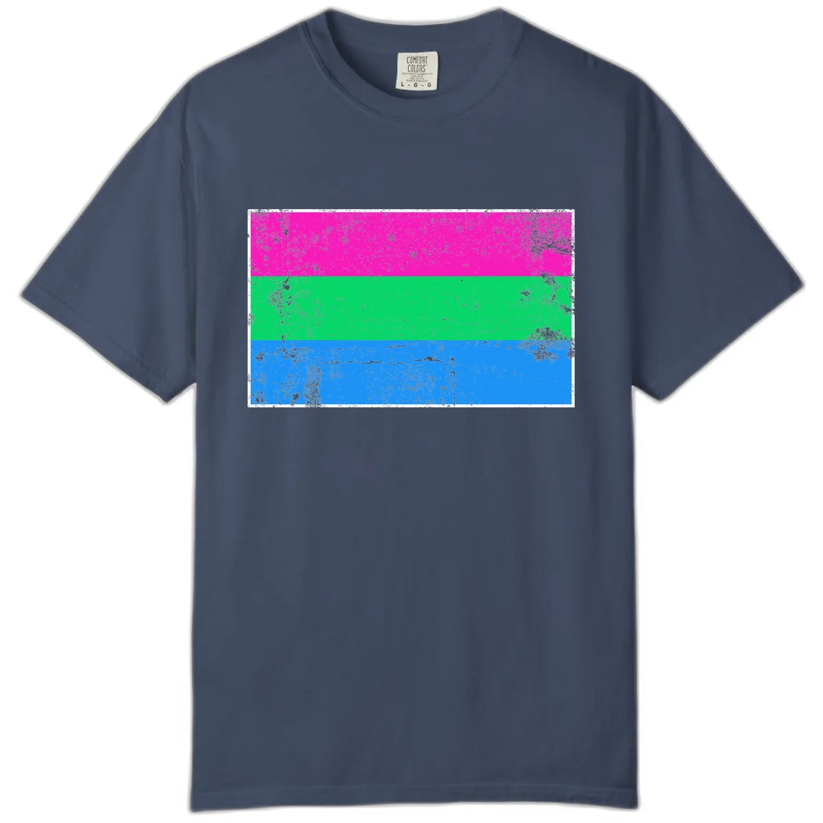 Horizontal Pride Flag Stripes Comfort Color in Midnight