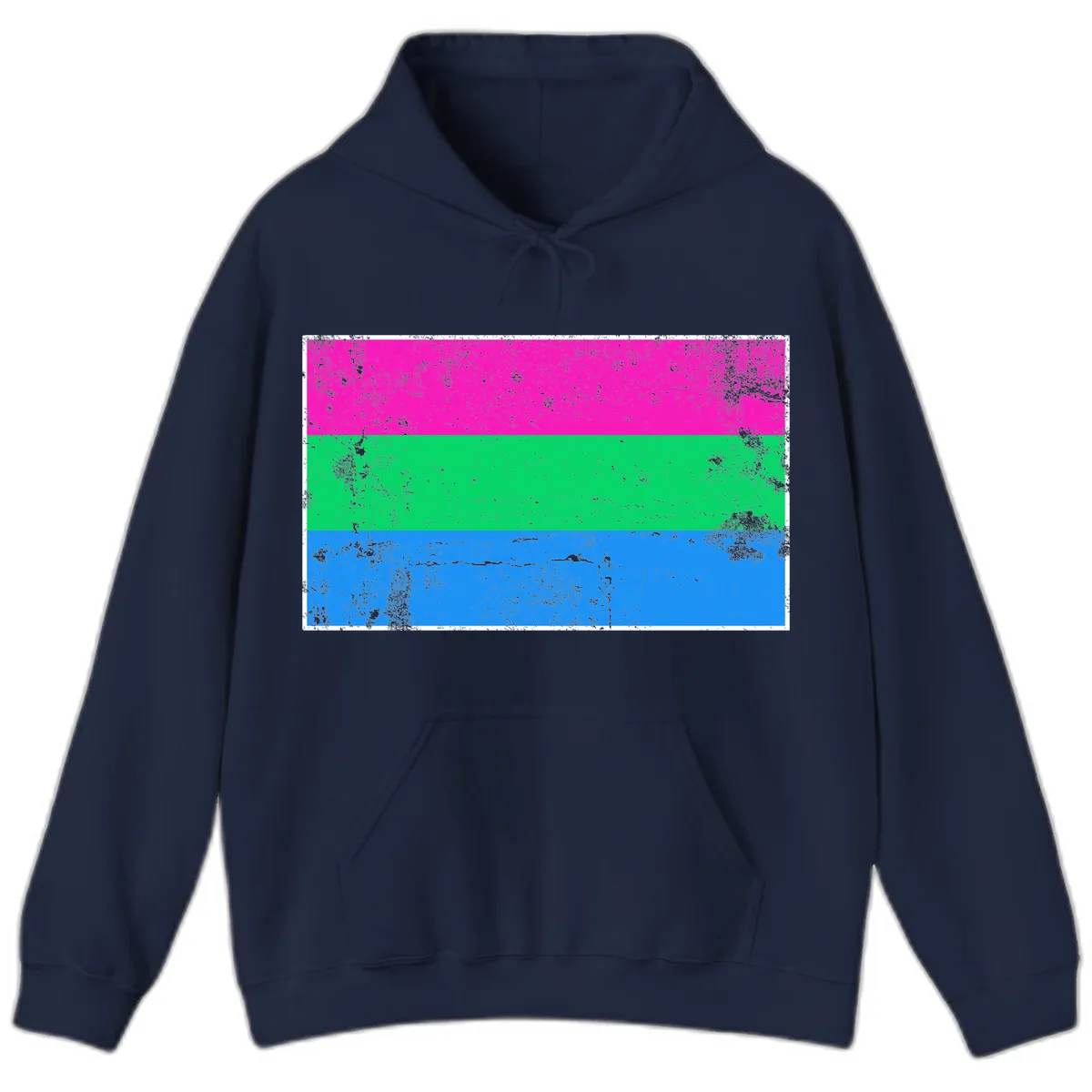 Horizontal Pride Flag Stripes Hoodie in Navy