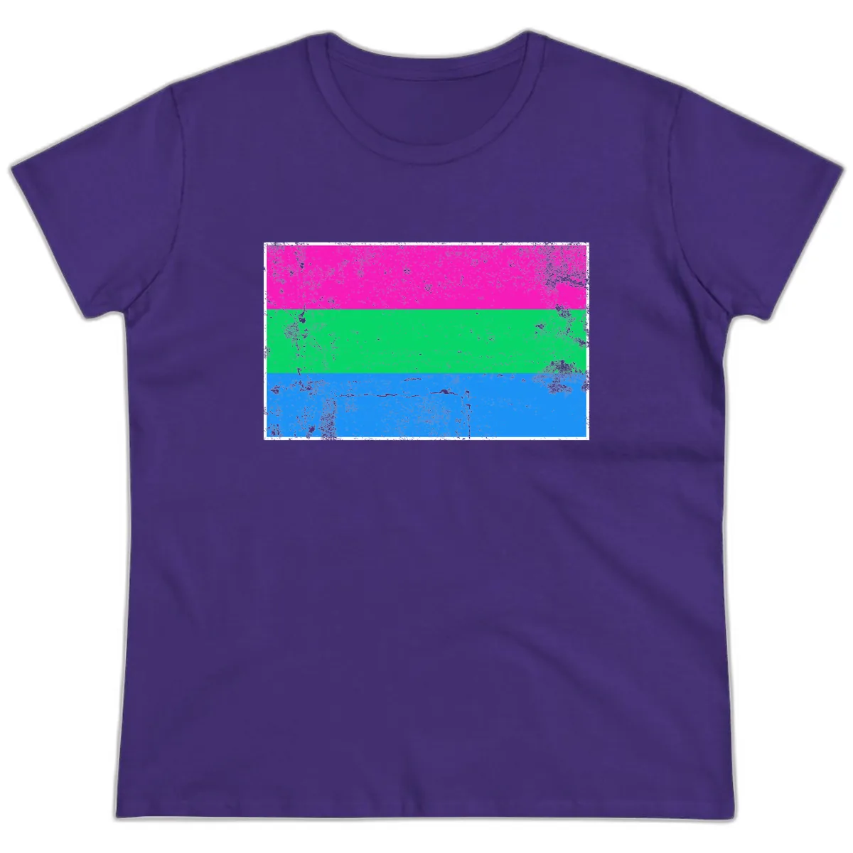 Horizontal Pride Flag Stripes Ladies Tee in Purple