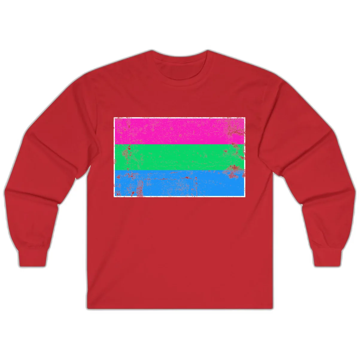 Horizontal Pride Flag Stripes Long Sleeve in Red