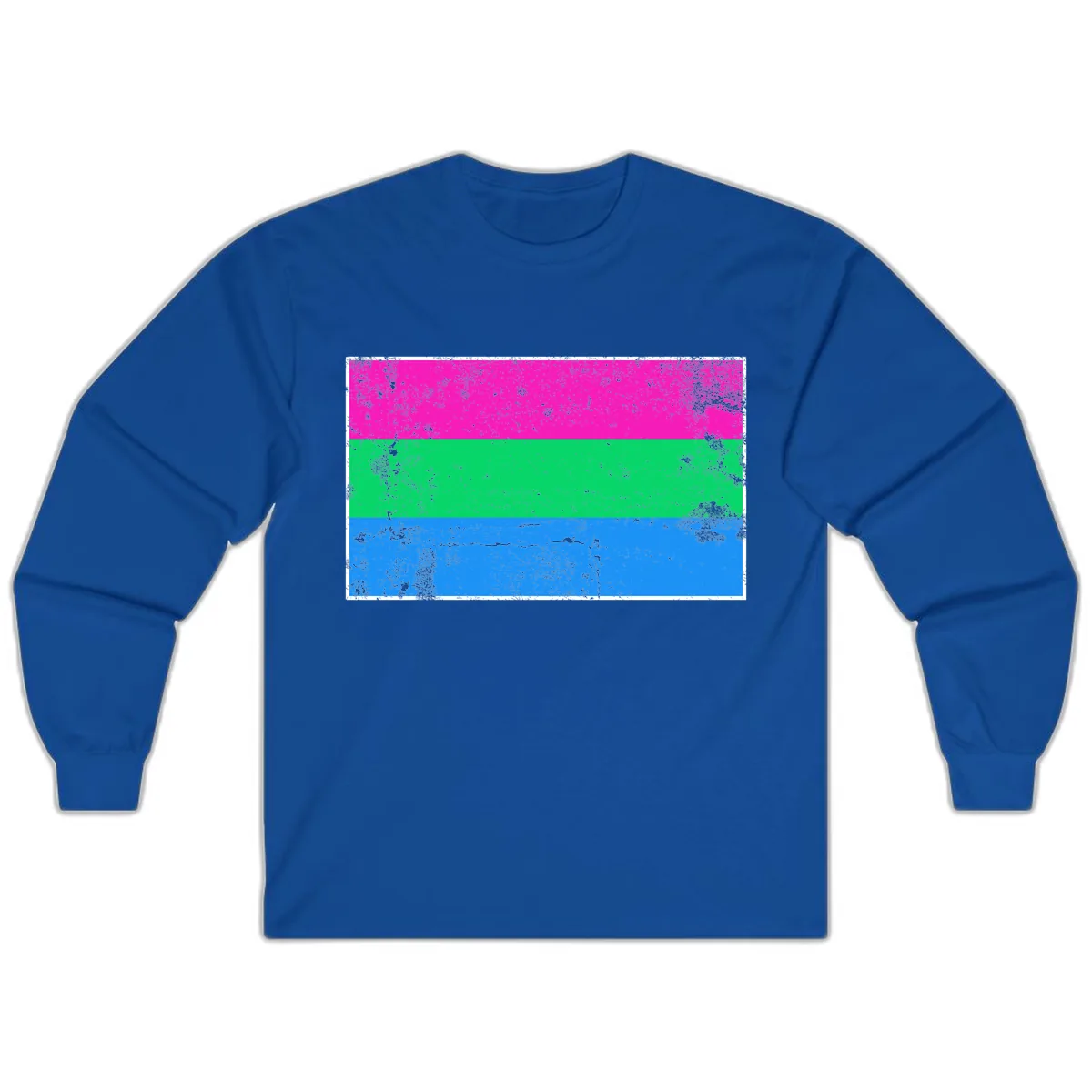 Horizontal Pride Flag Stripes Long Sleeve in Royal