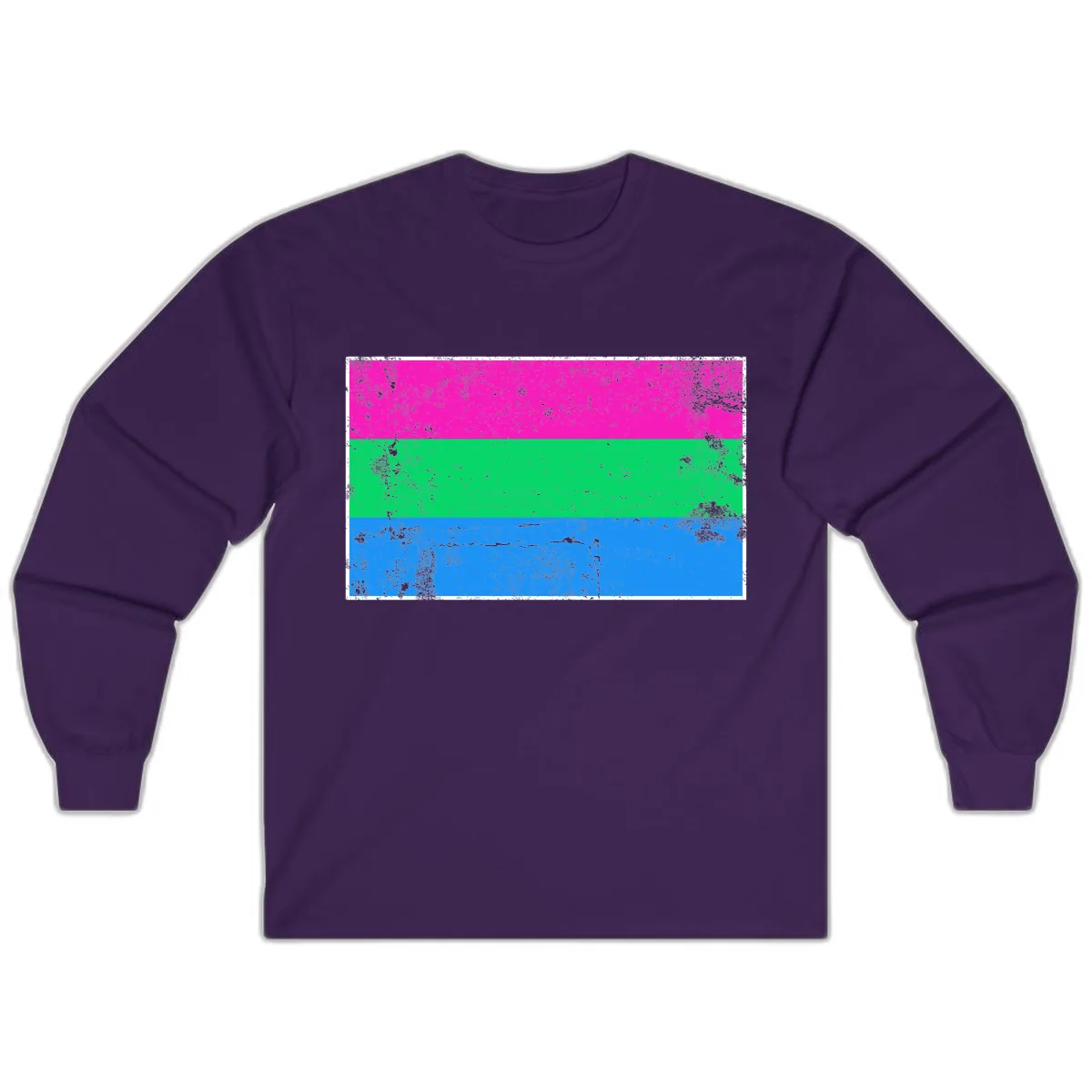 Horizontal Pride Flag Stripes Long Sleeve in Purple