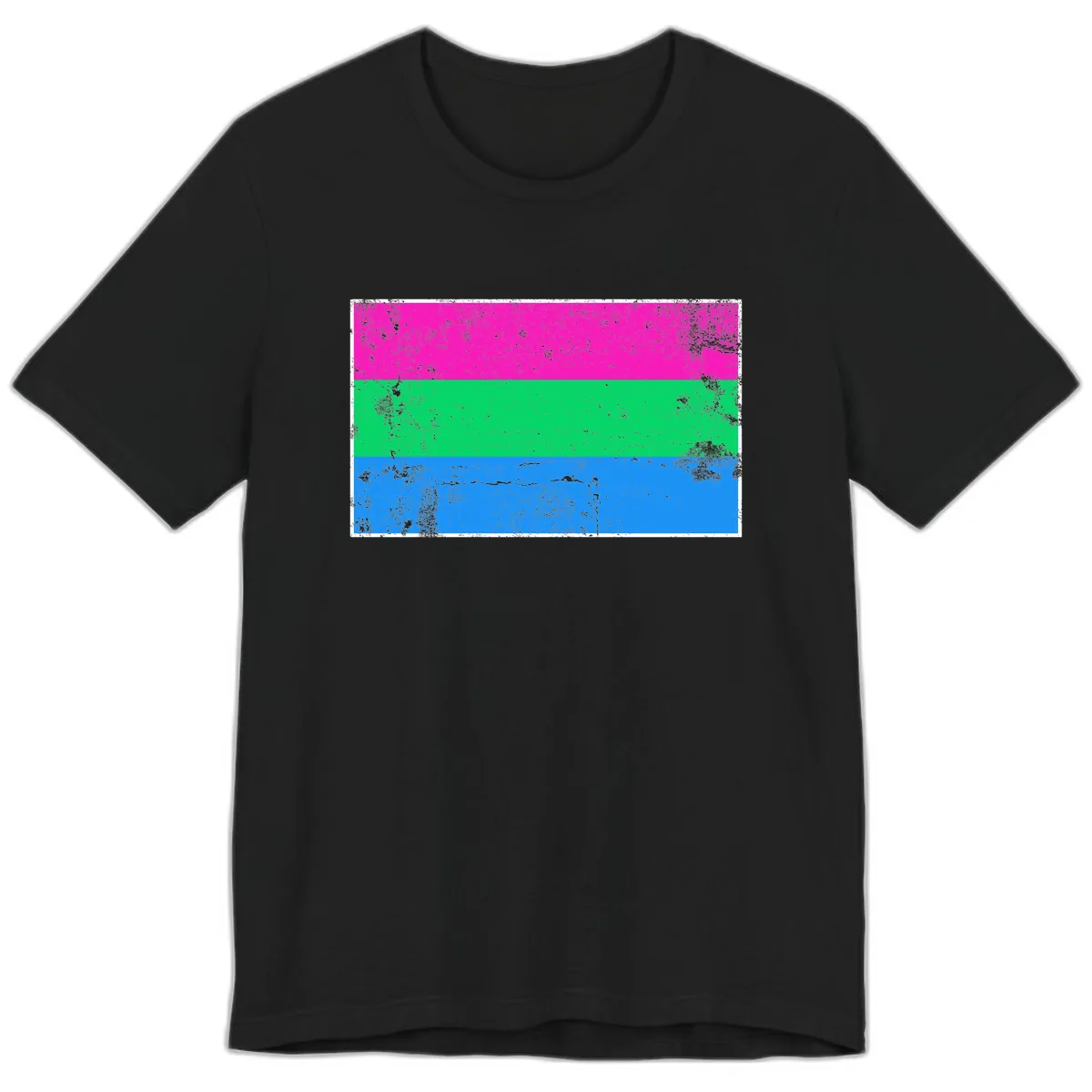 Horizontal Pride Flag Stripes Premium T-Shirt in Black