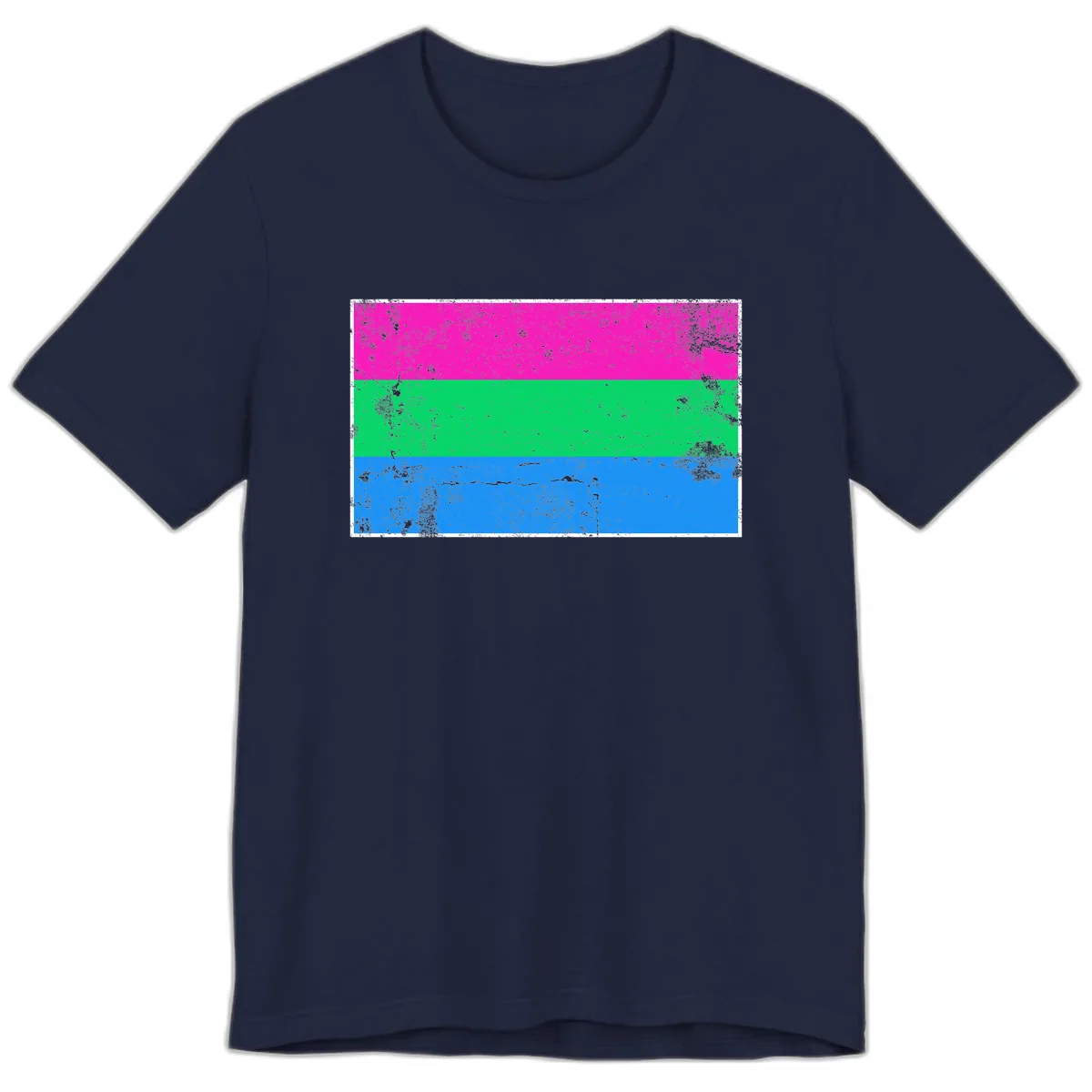 Horizontal Pride Flag Stripes Premium T-Shirt in Navy