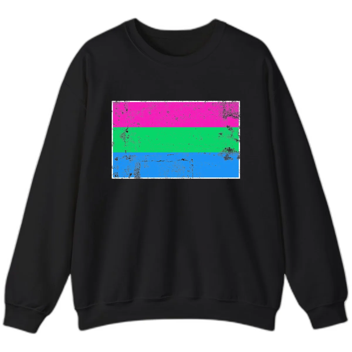 Horizontal Pride Flag Stripes Sweatshirt in Black