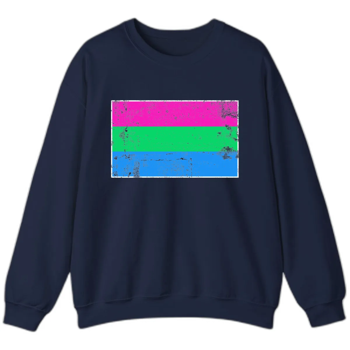 Horizontal Pride Flag Stripes Sweatshirt in Navy