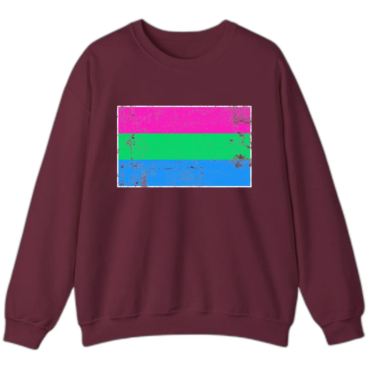 Horizontal Pride Flag Stripes Sweatshirt in Maroon