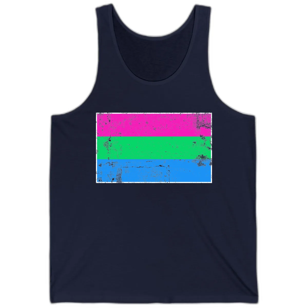 Horizontal Pride Flag Stripes Tank in Navy