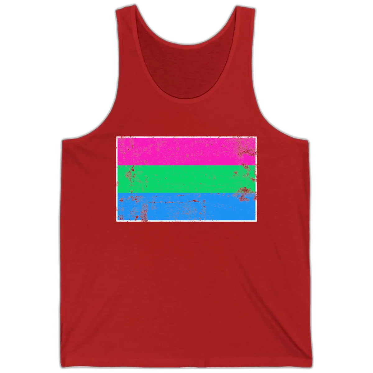 Horizontal Pride Flag Stripes Tank in Red
