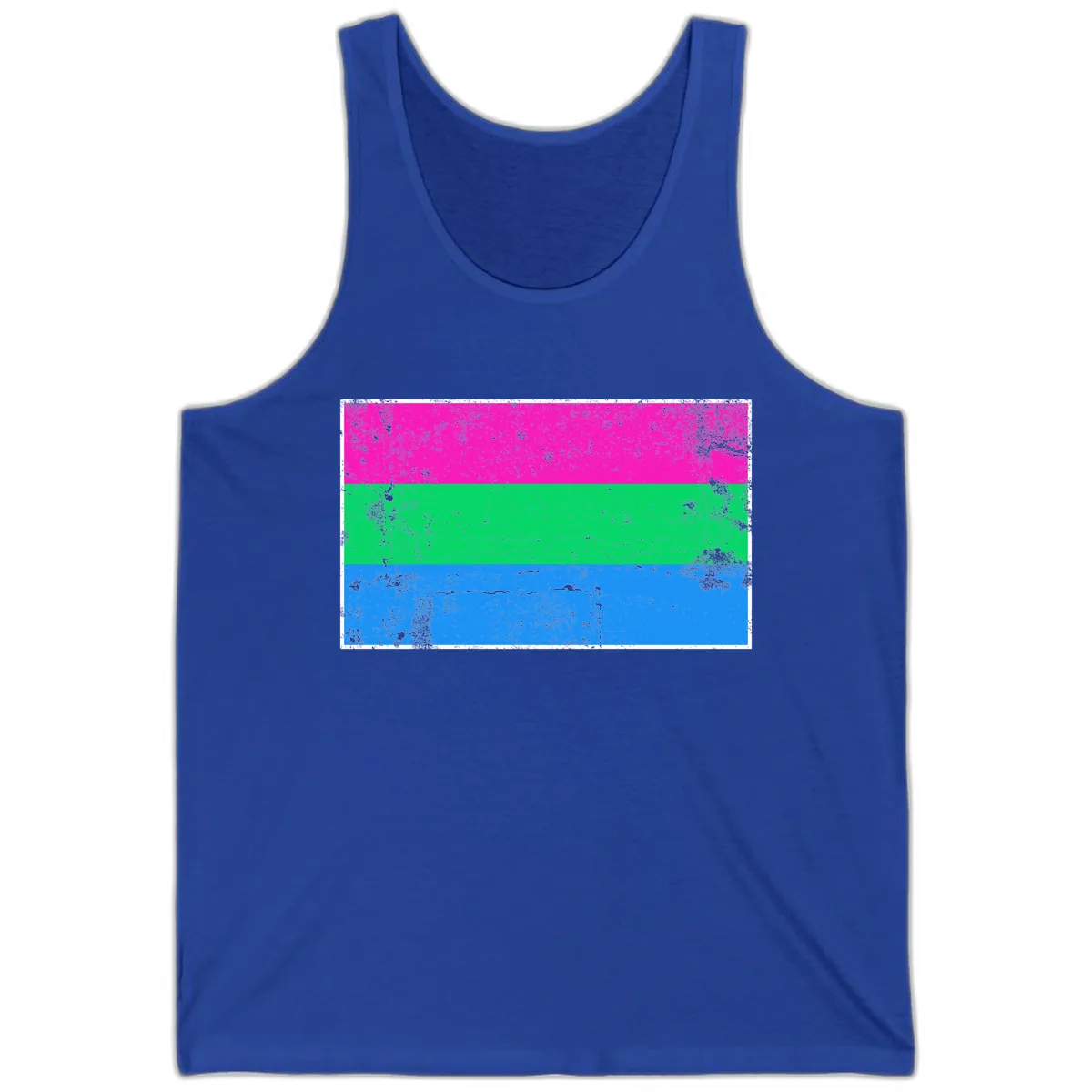 Horizontal Pride Flag Stripes Tank in True Royal