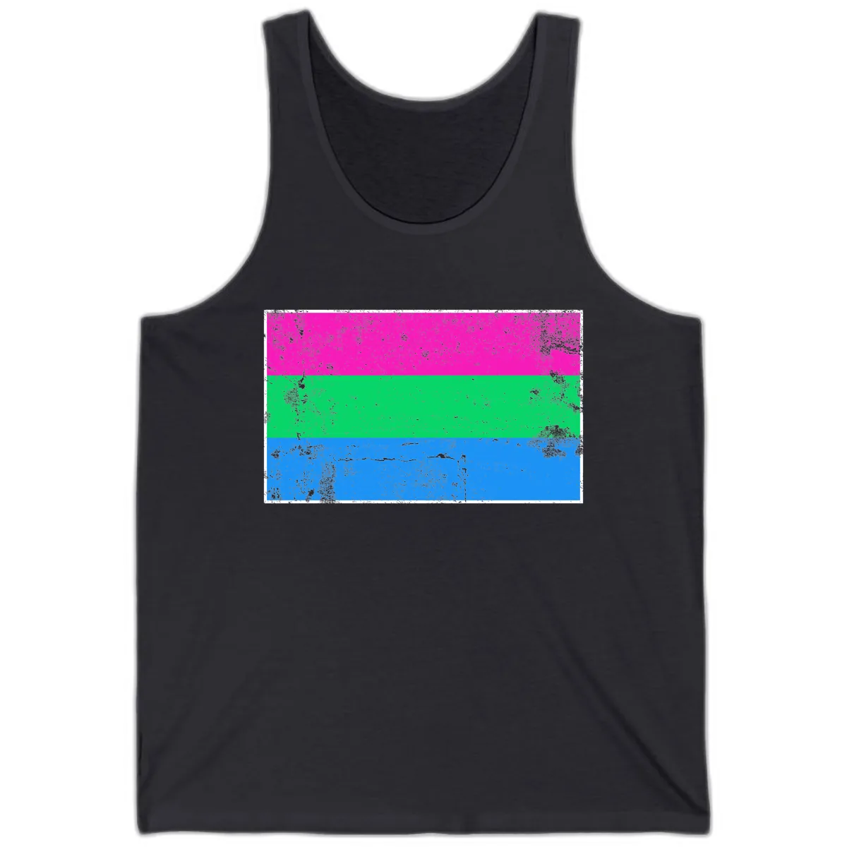 Horizontal Pride Flag Stripes Tank in Dark Grey