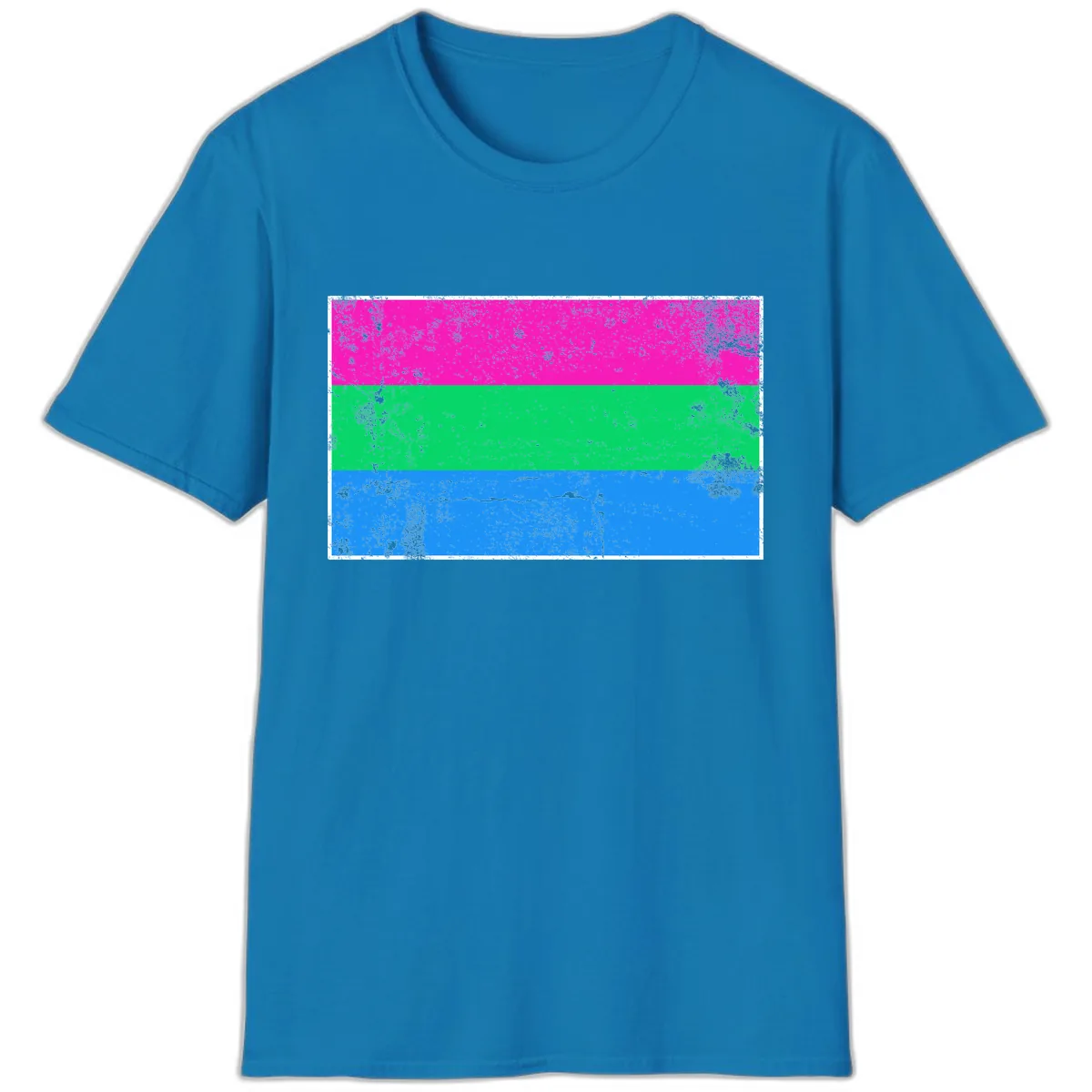 Horizontal Pride Flag Stripes T-Shirt in Sapphire