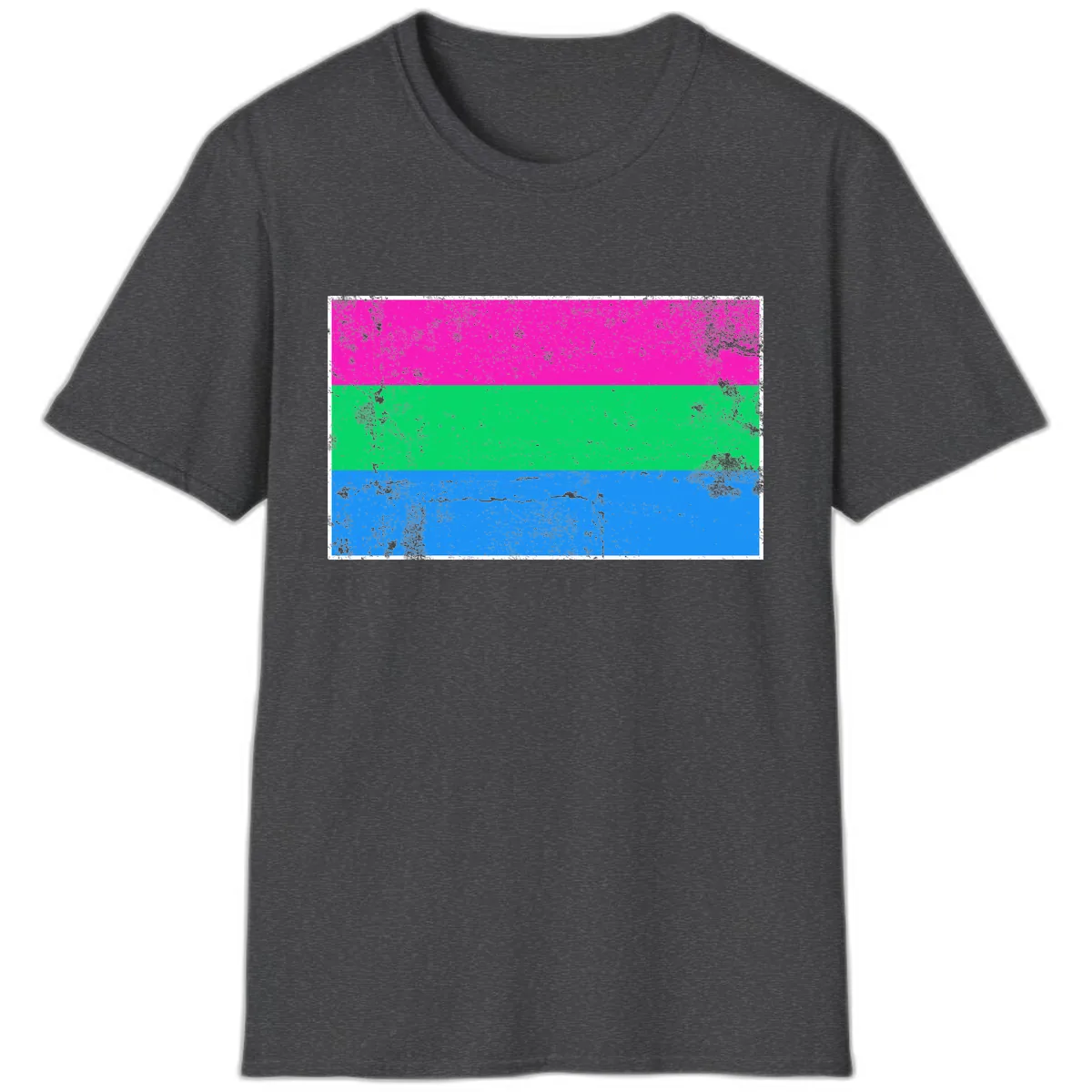 Horizontal Pride Flag Stripes T-Shirt in Dark Heather