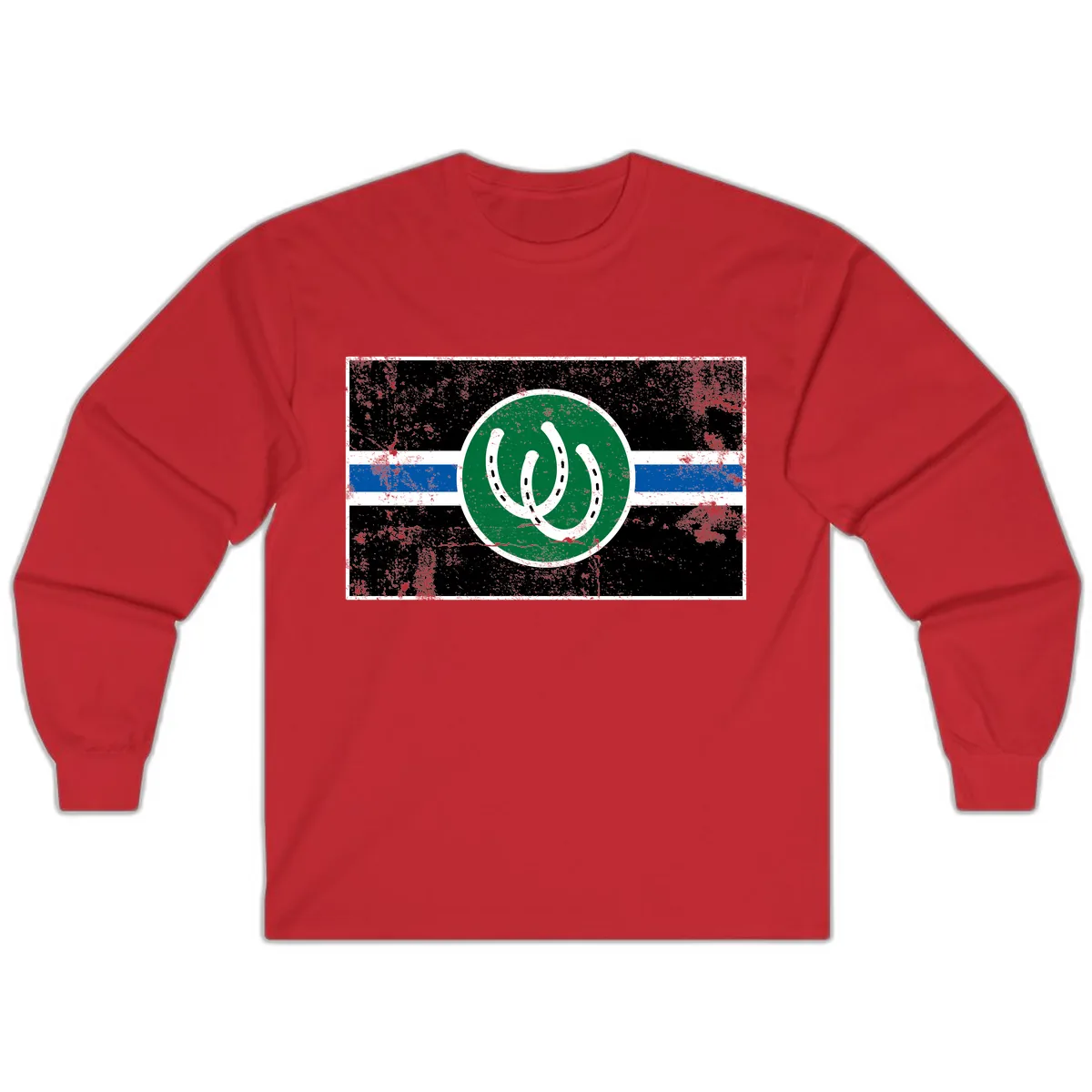 Lucky Horseshoe Stripe Long Sleeve in Red