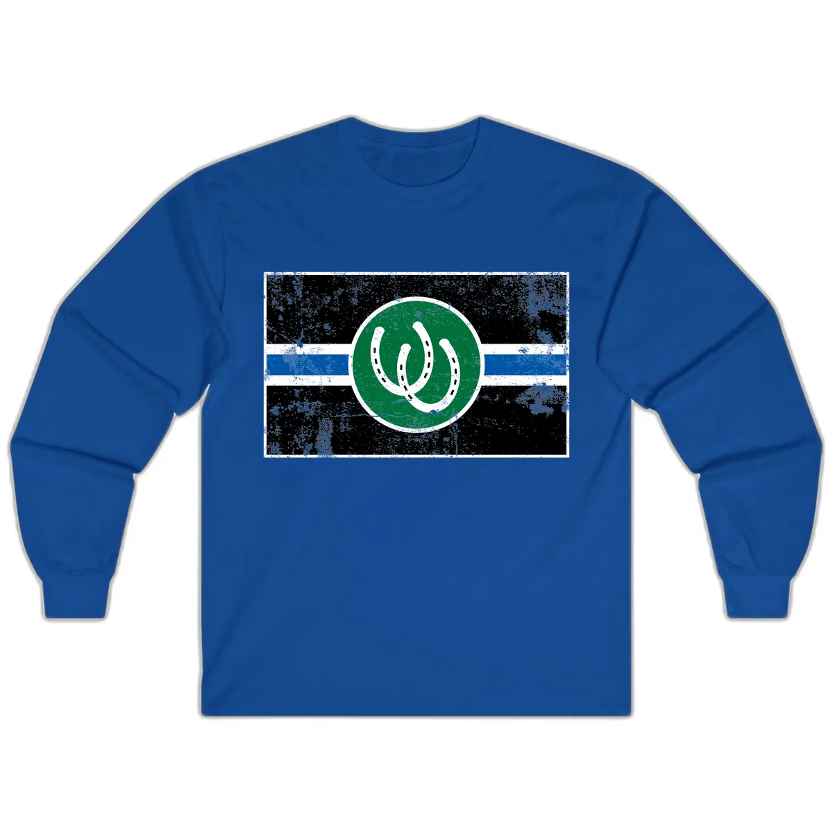 Lucky Horseshoe Stripe Long Sleeve in Royal