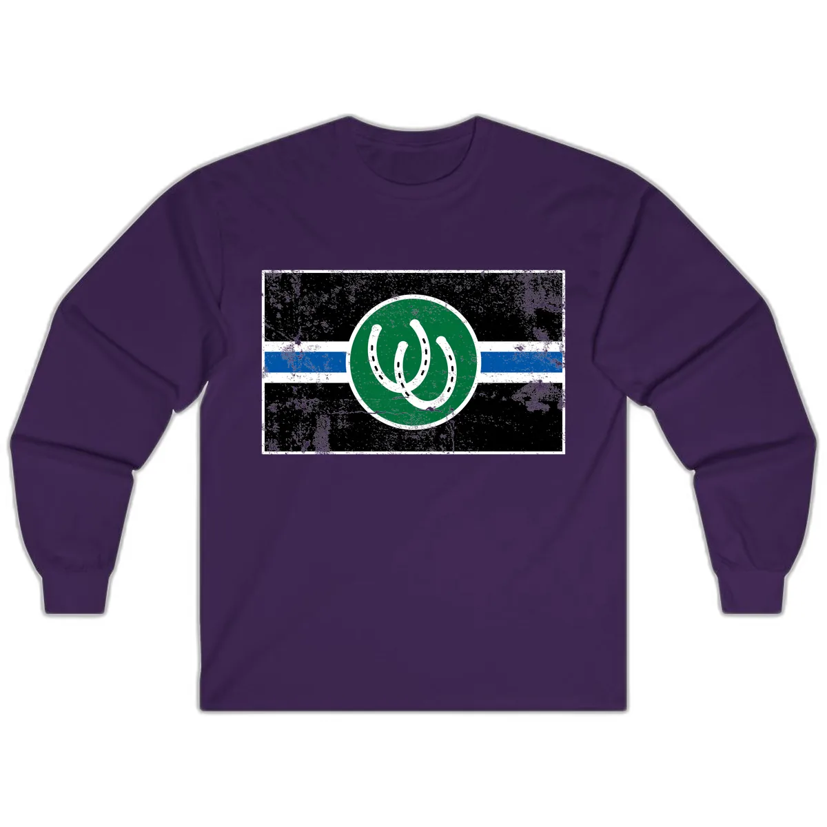 Lucky Horseshoe Stripe Long Sleeve in Purple
