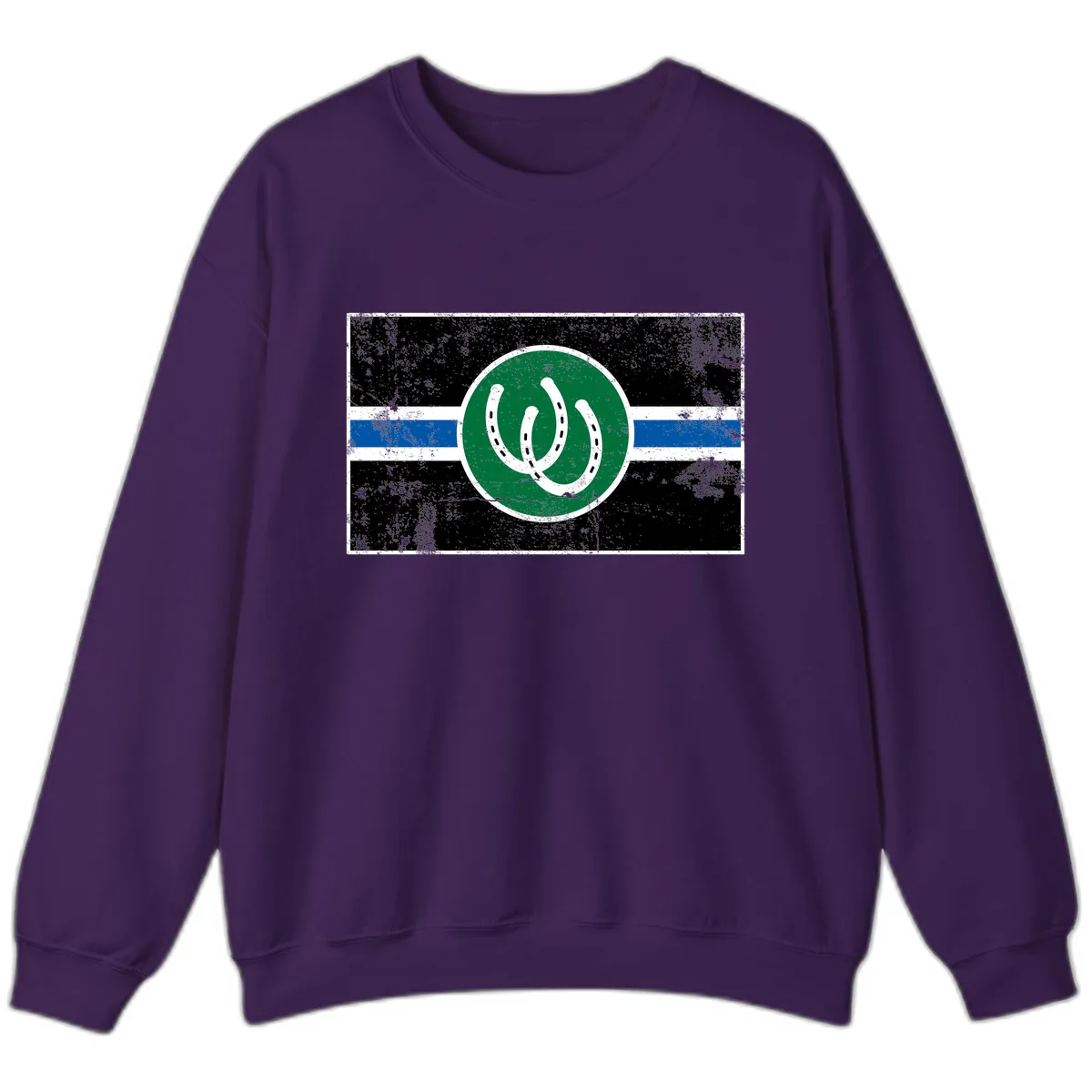 Lucky Horseshoe Stripe Sweatshirt in Purple