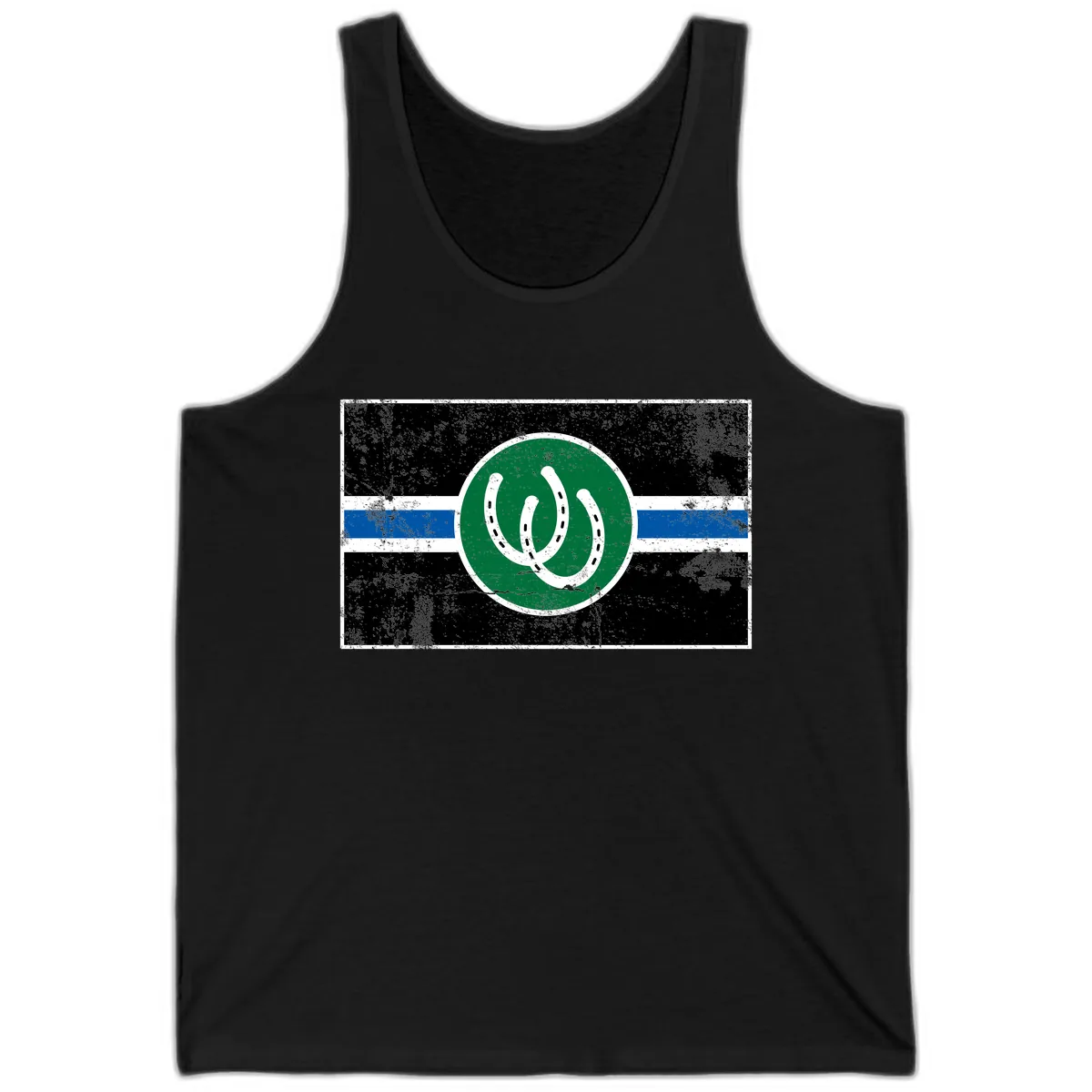 Lucky Horseshoe Stripe Tank in Black
