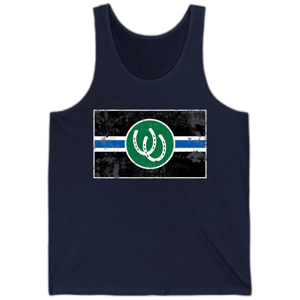 Lucky Horseshoe Stripe Tank in Navy