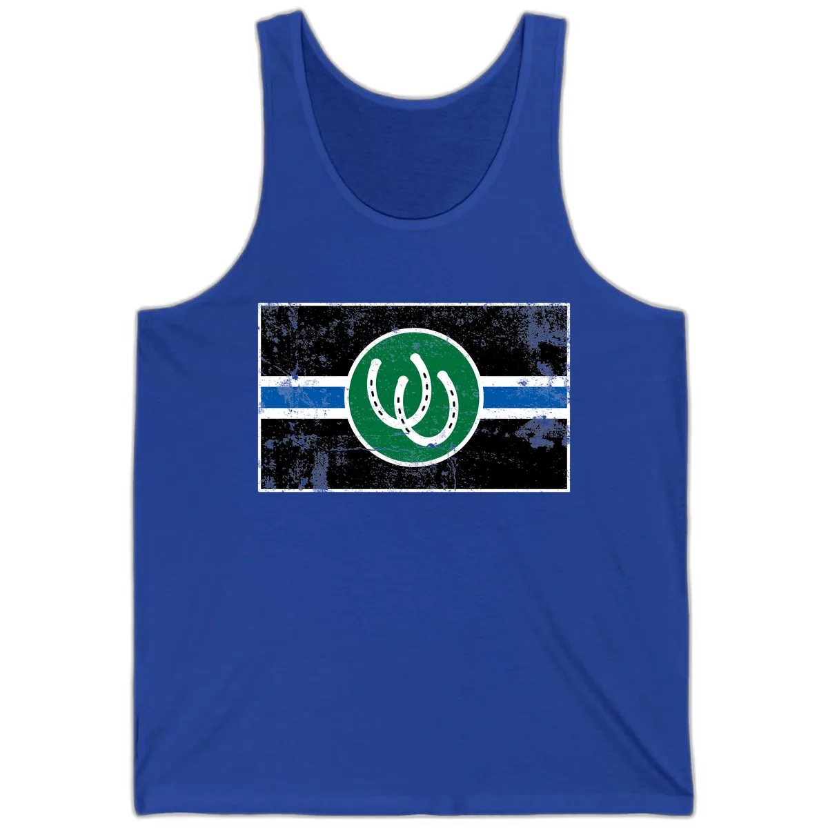 Lucky Horseshoe Stripe Tank in True Royal
