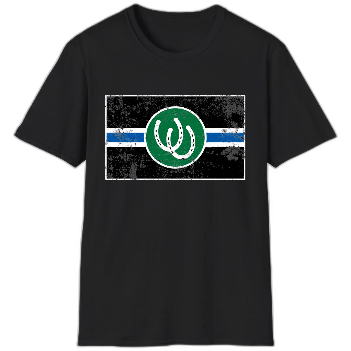 Lucky Horseshoe Stripe T-Shirt in Black