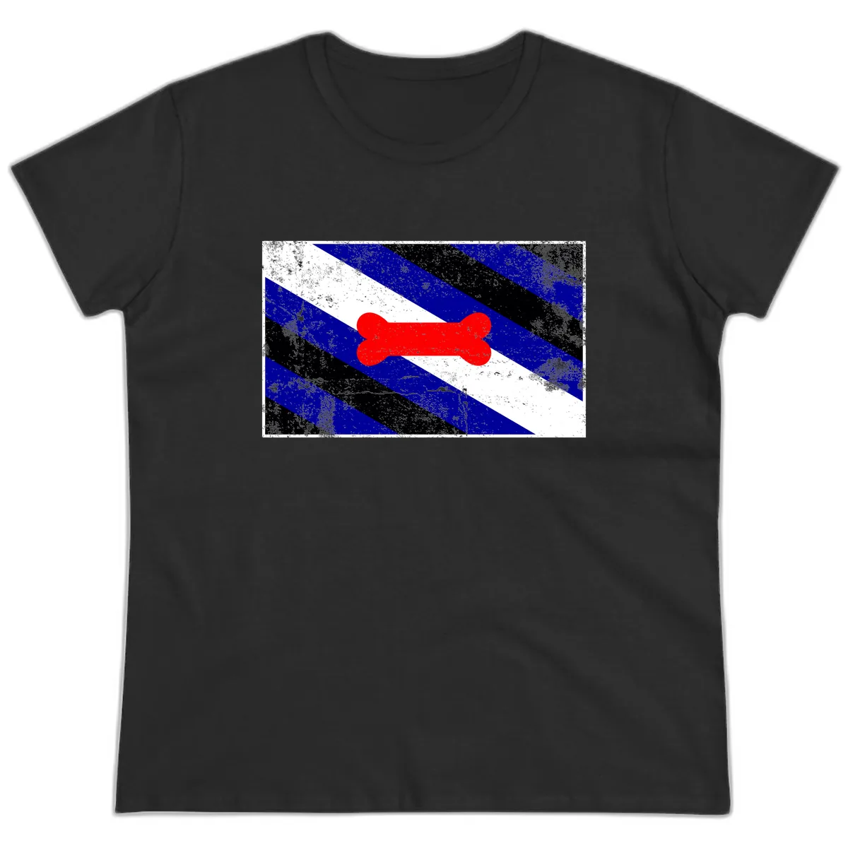 Bone Pride Flag Ladies Tee in Black