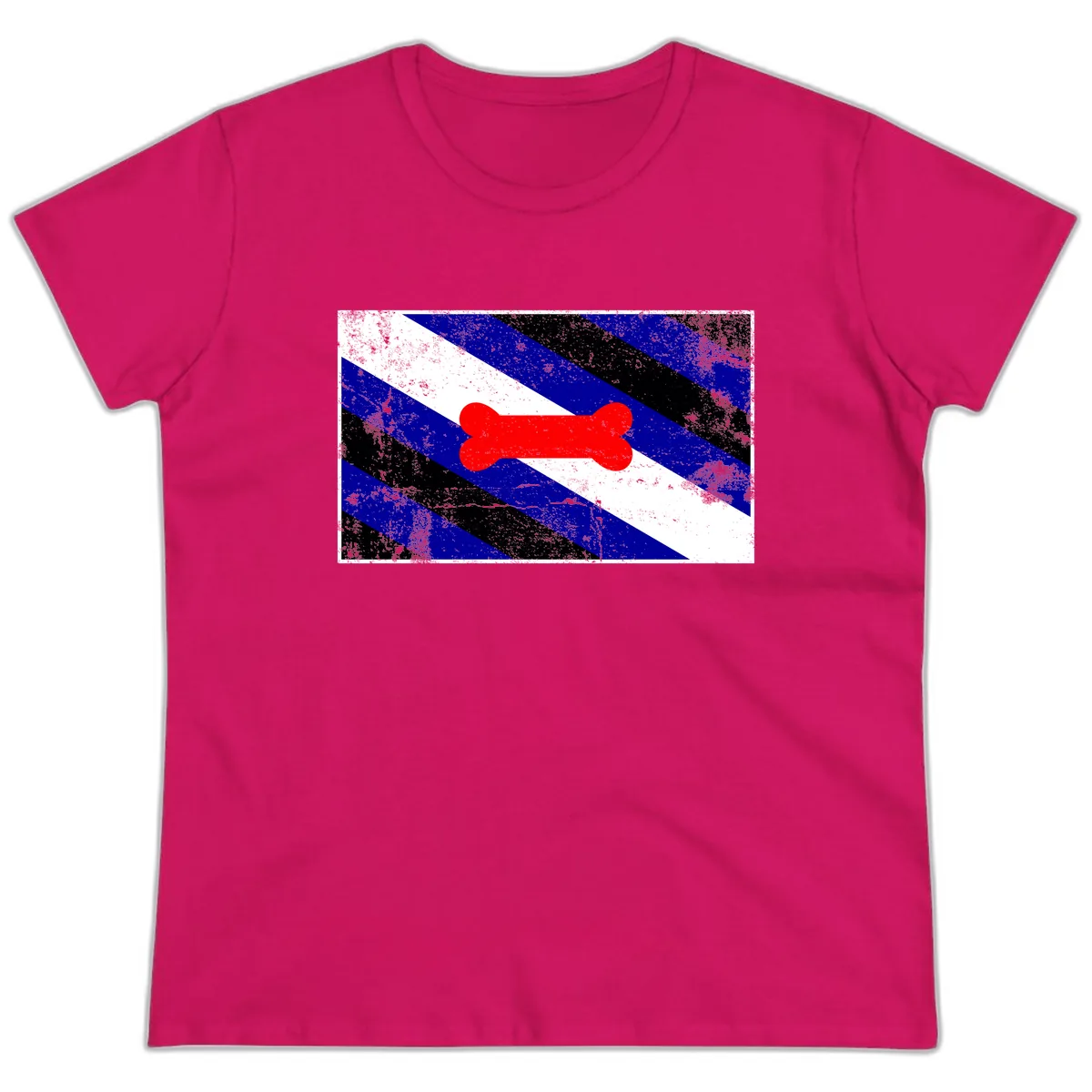 Bone Pride Flag Ladies Tee in Heliconia