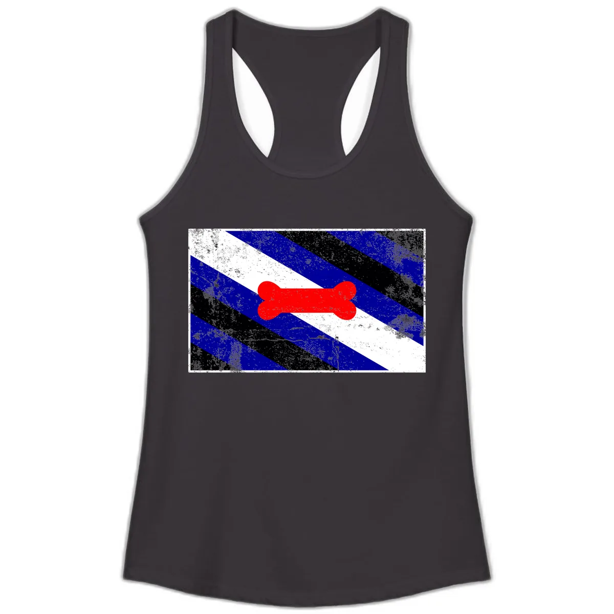Bone Pride Flag Ladies Tank in Black