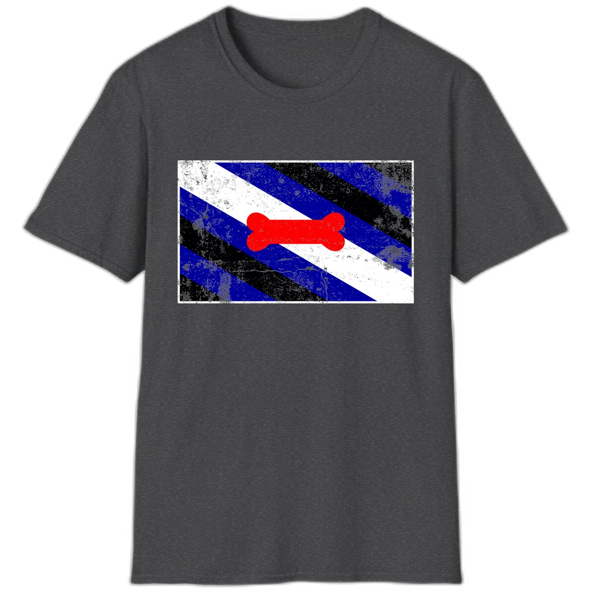 Bone Pride Flag T-Shirt in Dark Heather