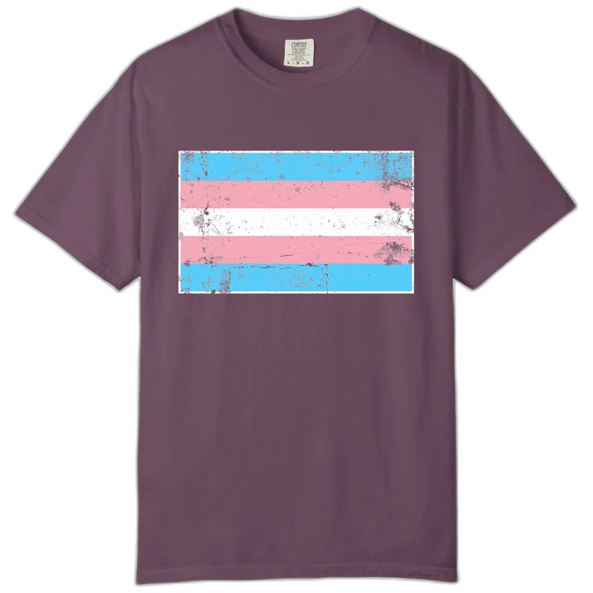 Transgender Pride Flag Distressed Comfort Color in Berry