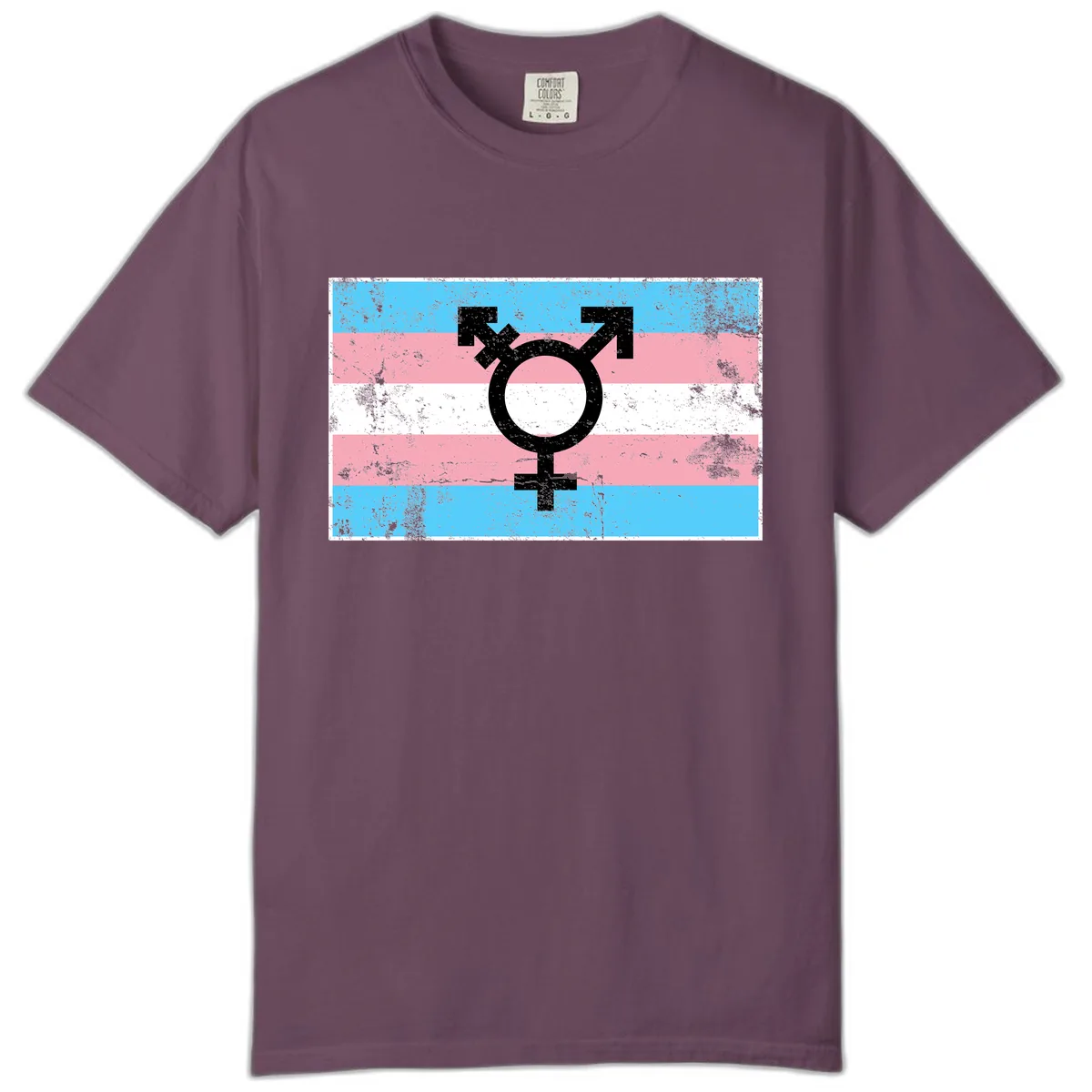 Transgender Pride Flag Symbol Comfort Color in Berry