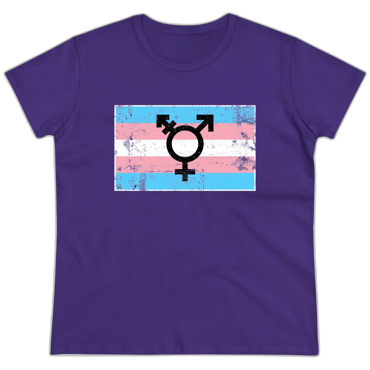 Transgender Pride Flag Symbol Ladies Tee in Purple