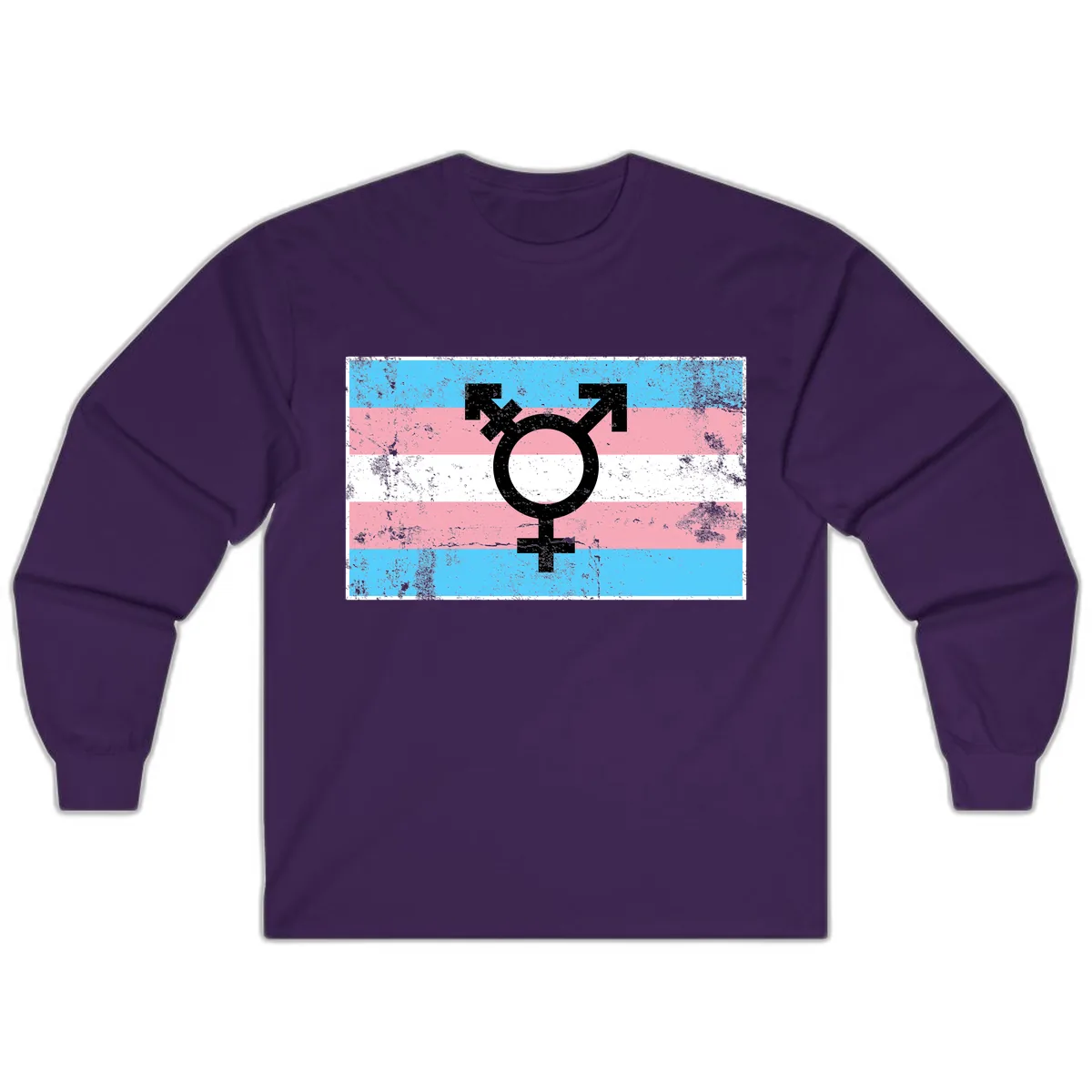 Transgender Pride Flag Symbol Long Sleeve in Purple
