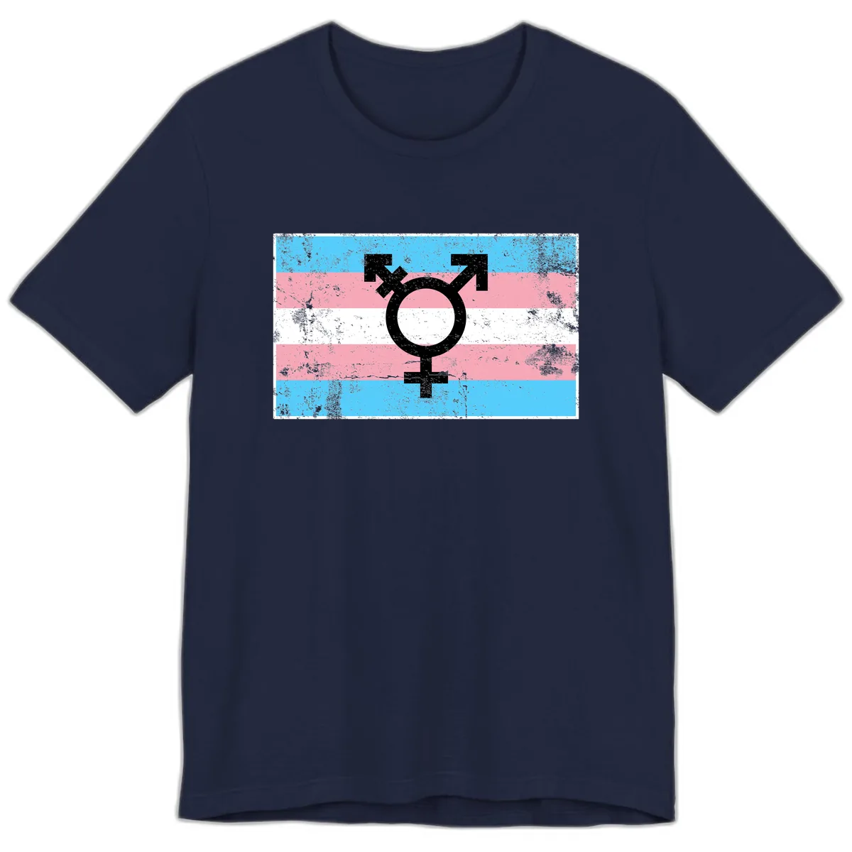 Transgender Pride Flag Symbol Premium T-Shirt in Navy